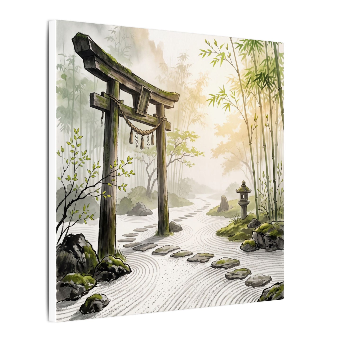 Peaceful Torii Gate Canvas Art - Karesansui Zen