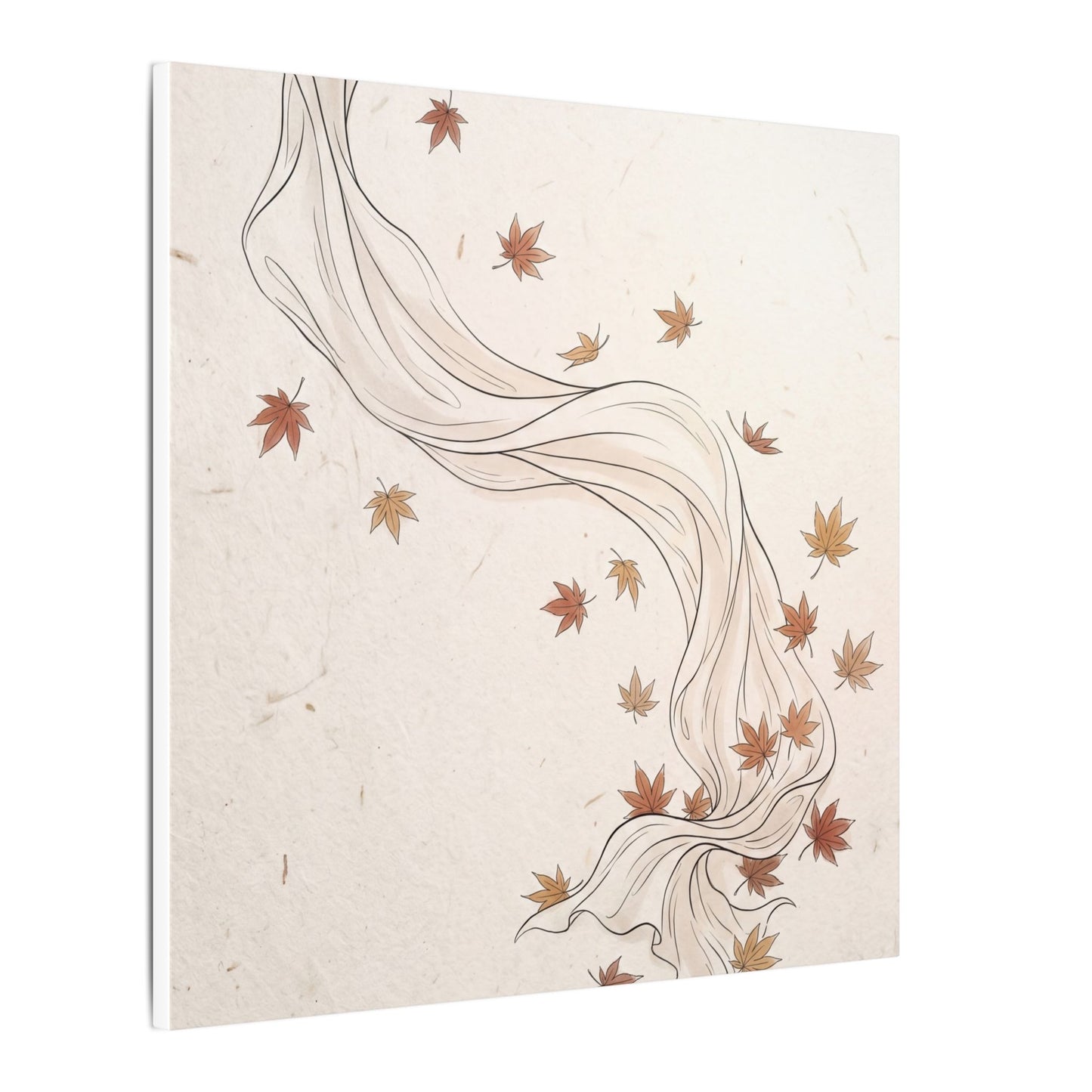 Japandi Silk Drape in Dawn | Minimal Line Canvas Art