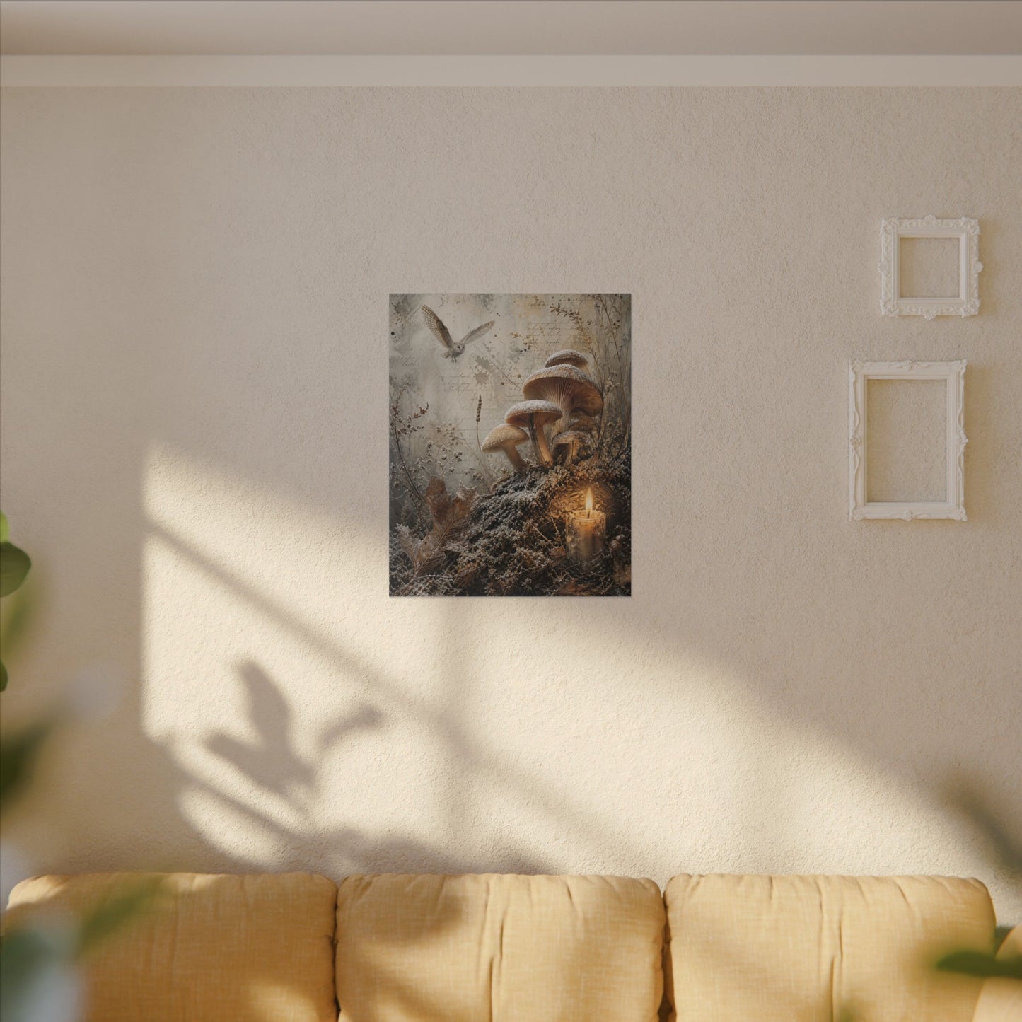 Wild Mushrooms Texture Canvas Art | Elegant Japandi Art