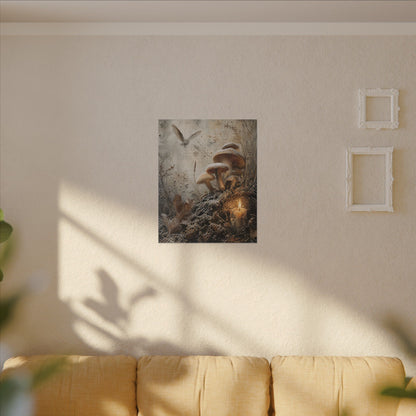 Wild Mushrooms Texture Canvas Art | Elegant Japandi Art