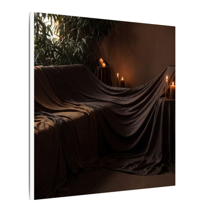 Candlelight Silk Drape Canvas Art - Dark Japandi Ma