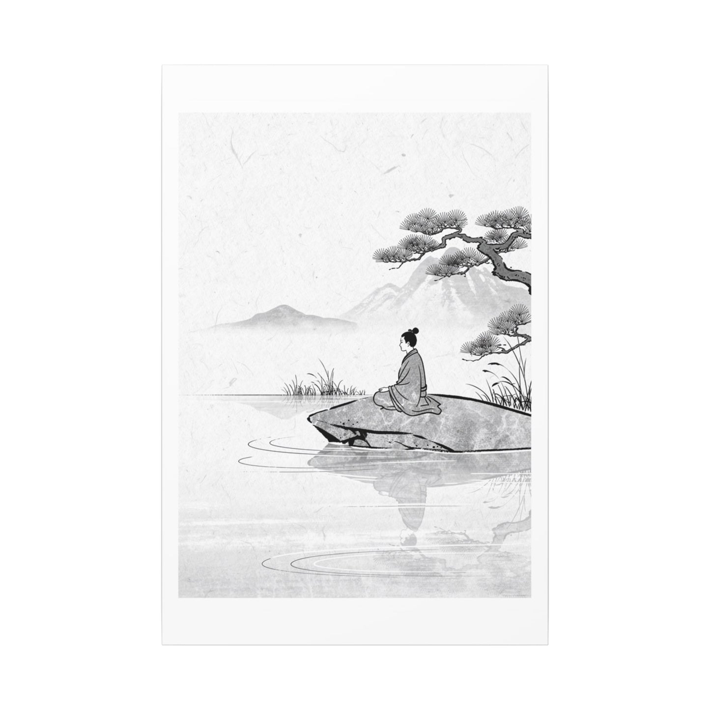 Meditation Harmonious Zen Ukiyo-e Canvas Art