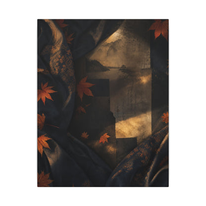 Autumn Silk Drape Shadow Zen Canvas Art | Bold Decor