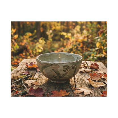 Golden Hour Ceramic Bowl Canvas Art - Japandi Fukinsei Art Print