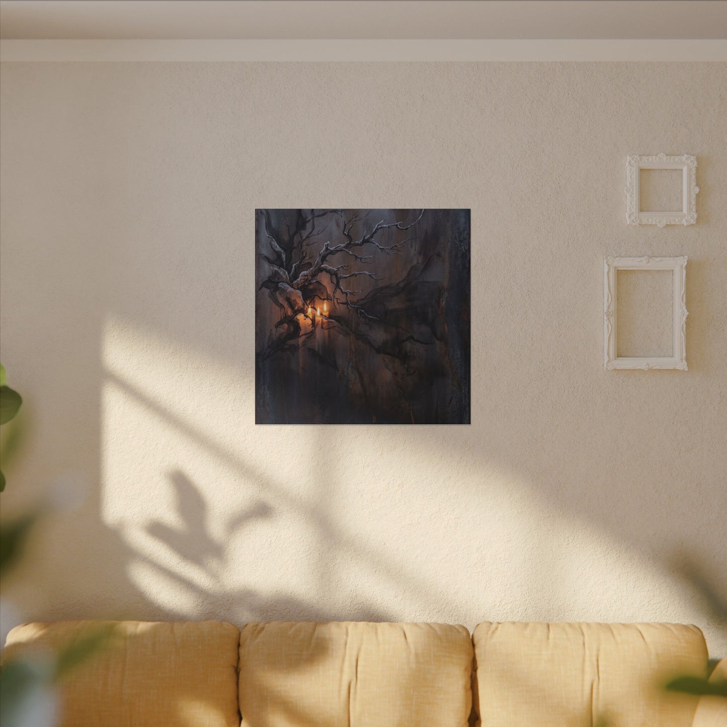 Winter Rust Patina Charcoal Ink Canvas Art | Atmospheric Decor