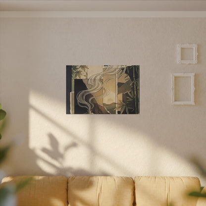 Tranquil Incense Smoke Canvas Art - Ukiyo E Inspired Zen