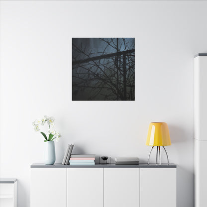 Moonlight Shadow Play Canvas Art - Dark Japandi Shibui