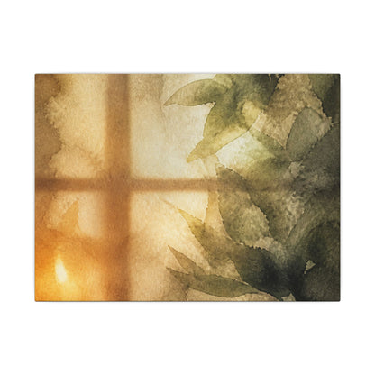 Cozy Shoji Screen Canvas Art - Watercolor Japandi