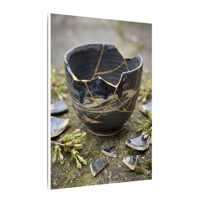 Datsuzoku Ceramic Bowl Canvas Art - Kintsugi Gold Repair