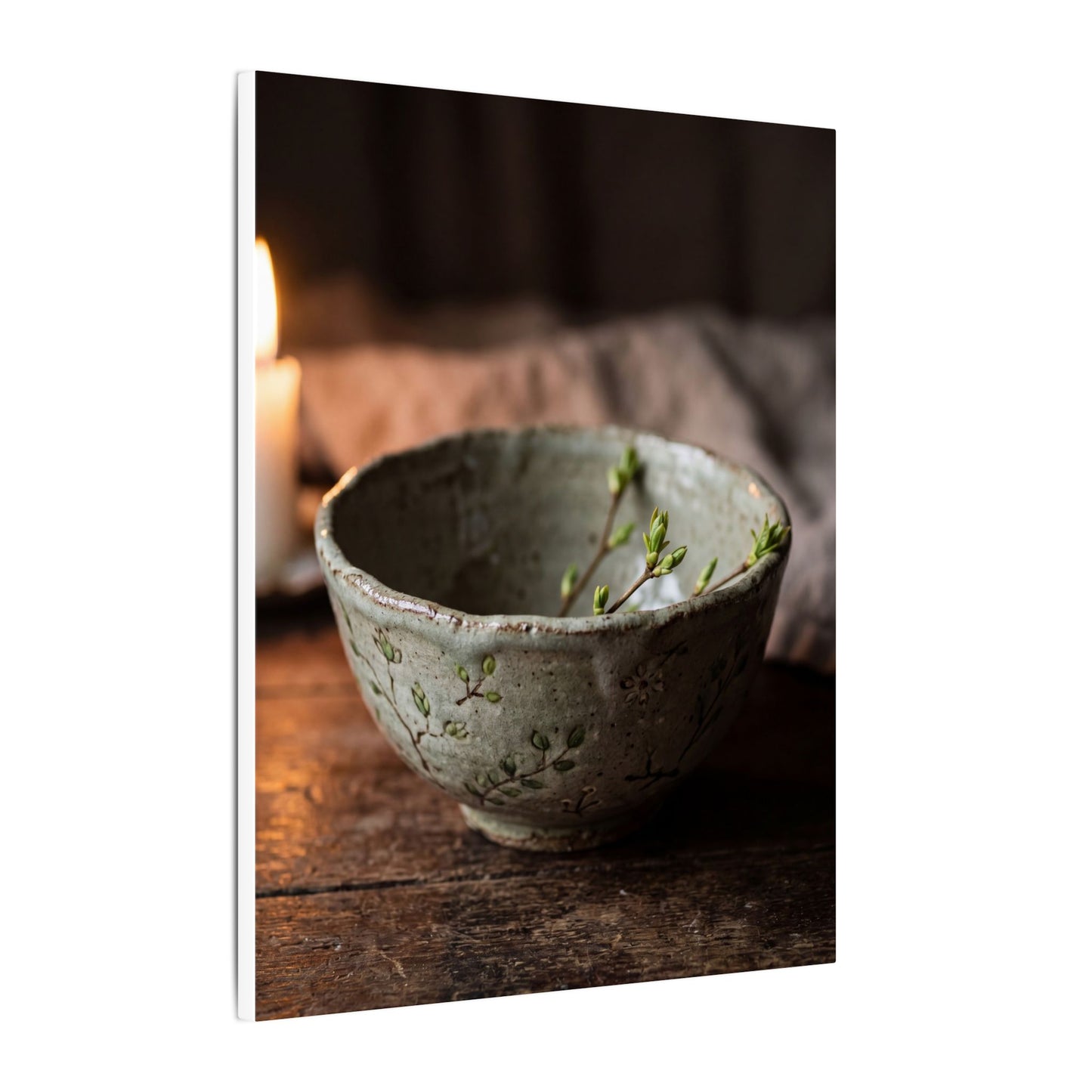 Ceramic Bowl Spring Canvas Art | Japandi Neutral Design