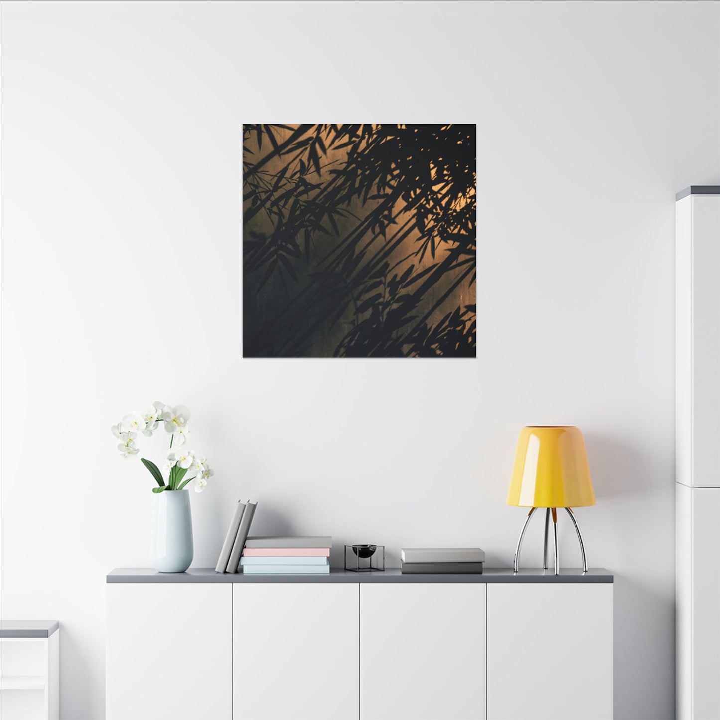 Sophisticated Shadow Play Canvas Art - Shadow Zen Dark Japandi