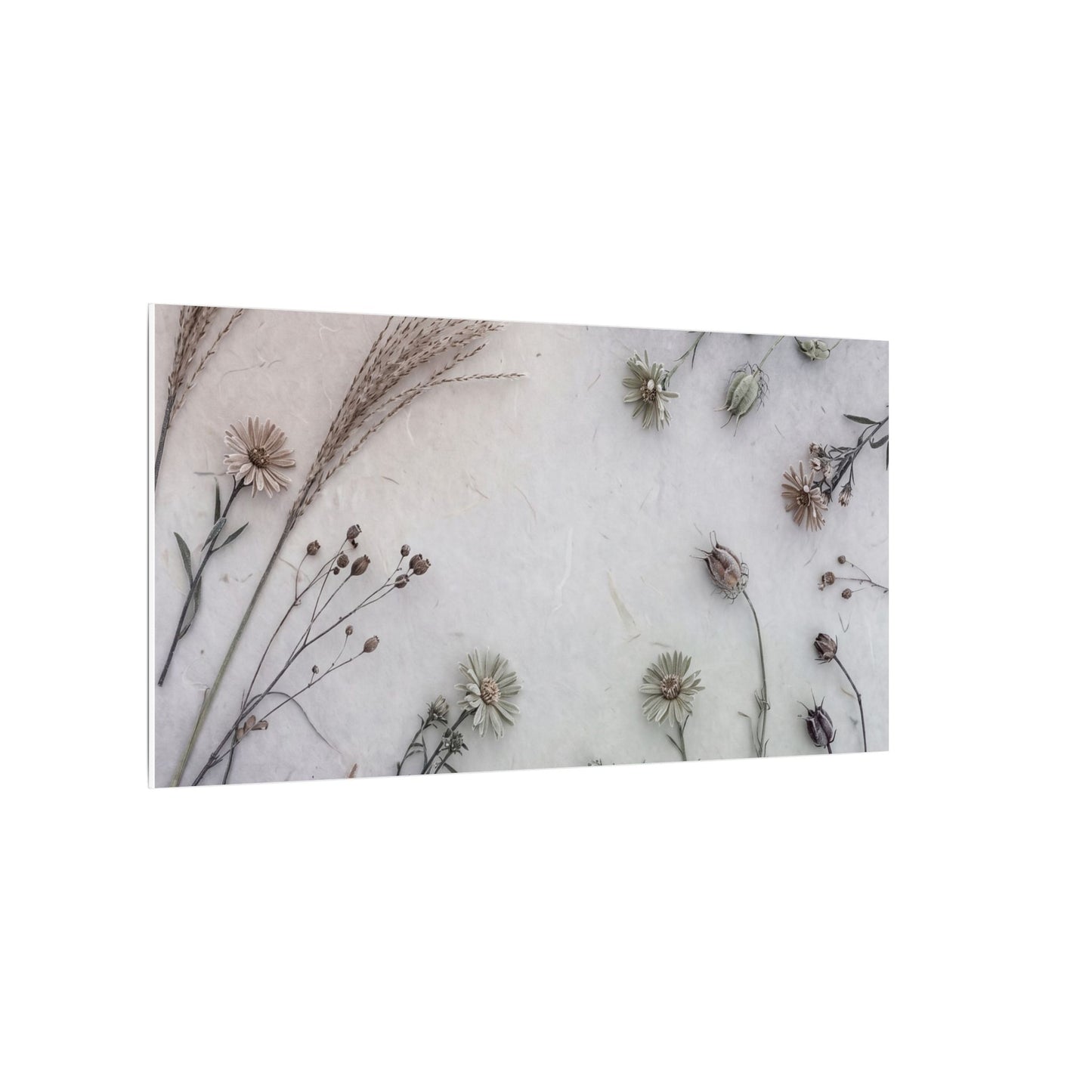 Dried Flowers Japanese Pattern Canvas Art | Elegant Japandi Art