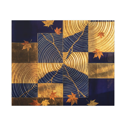 Autumn Water Ripple Crackle Gold Canvas Art | Artful Decor