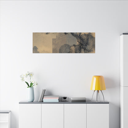 Japandi Pine Tree in Moonlight | Japanese Pattern Canvas Art