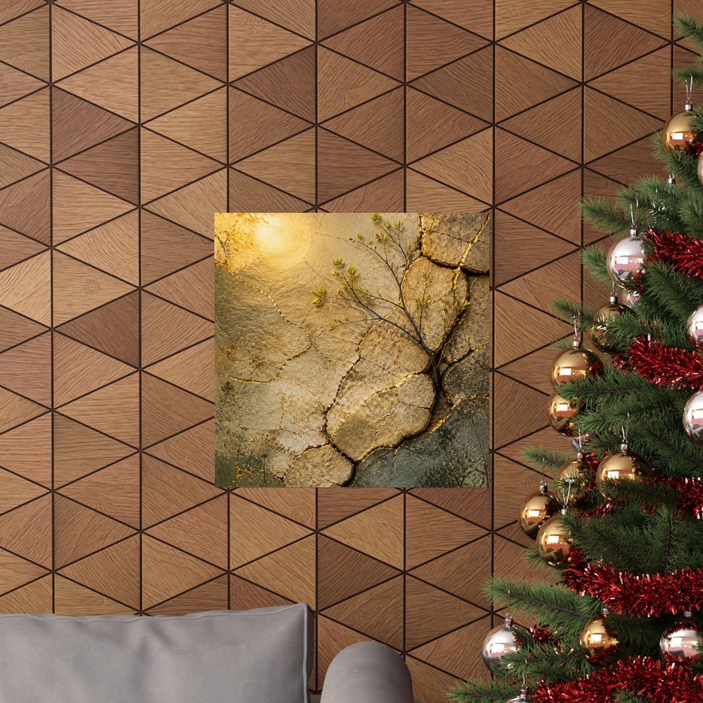 Cracked Earth Texture Wall Art Print | Earthy Japandi Art