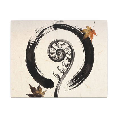 Fern Unfurling Autumn Canvas Art | Zen Peaceful Design