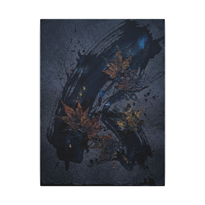 Sophisticated Ink Brushstroke Canvas Art - Dark Texture Dark Japandi