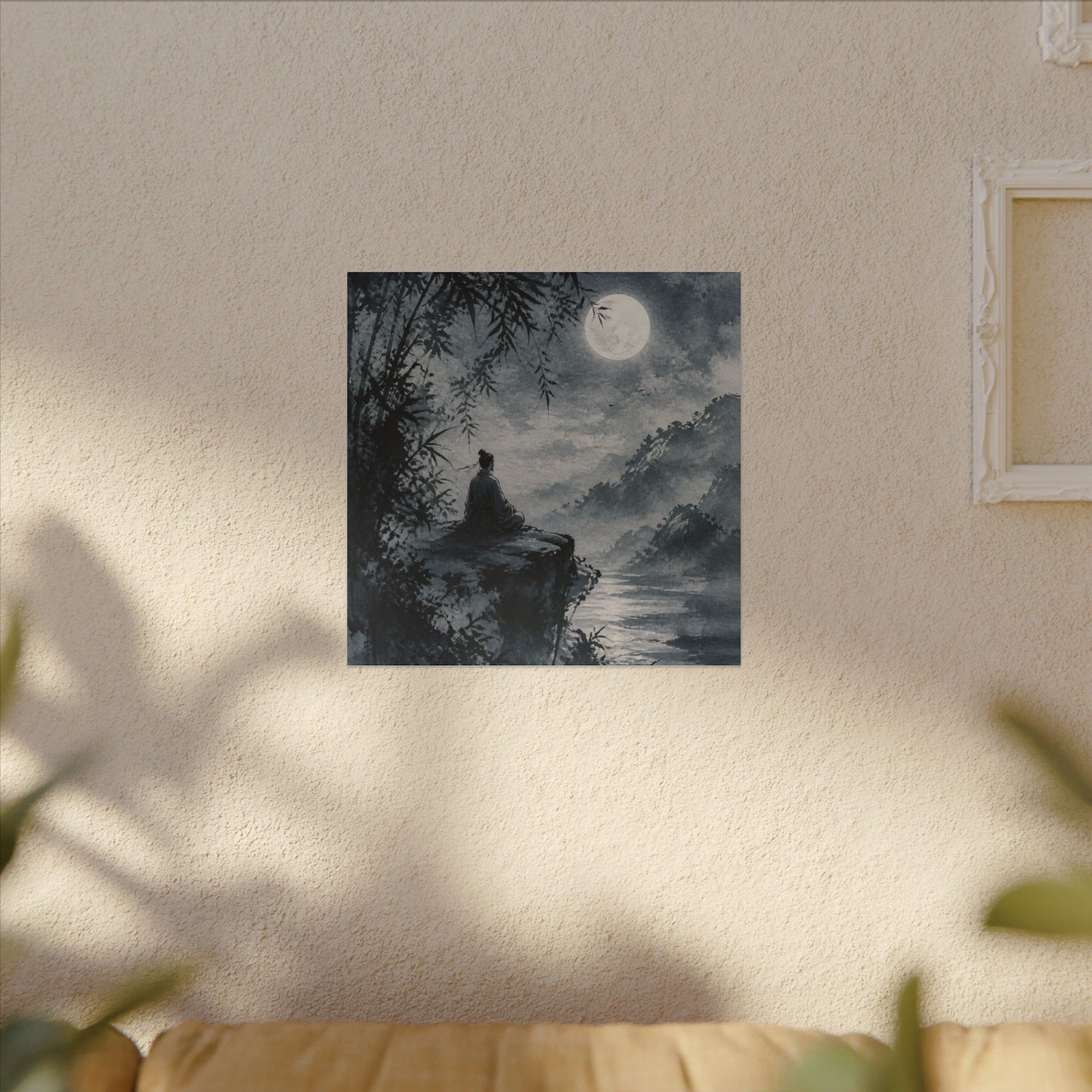 Ink Brushstroke Sumi E Canvas Art | Serene Zen Art
