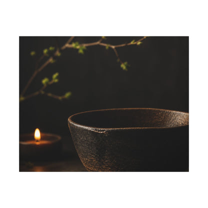 Moody Ceramic Bowl Canvas Art - Shadow Zen Dark Japandi
