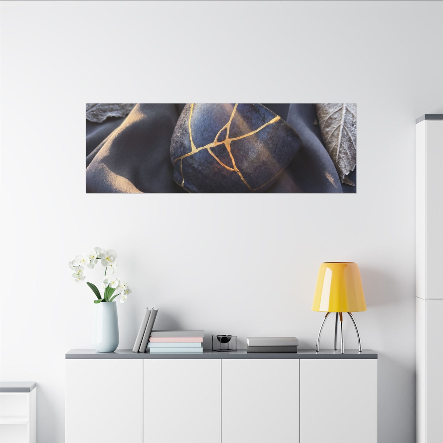 Winter Silk Drape Gold Repair Canvas Art | Artful Decor