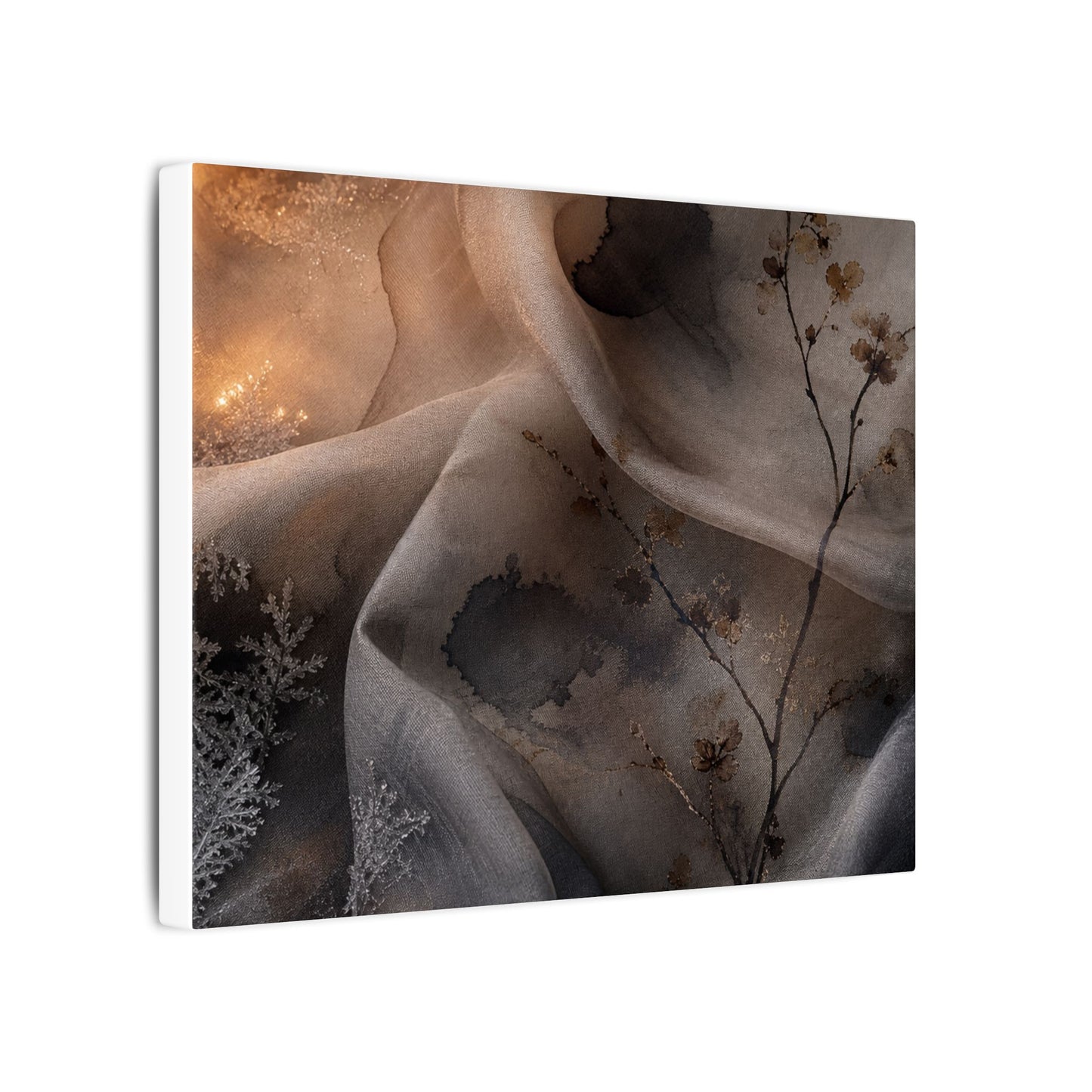 Japandi Silk Drape in Candlelight | Watercolor Canvas Art