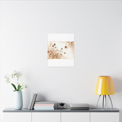 Dried Flowers Canvas Art | Autumn Japandi Watercolor Art