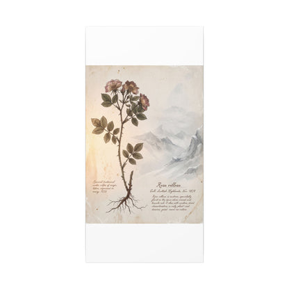 Winter Mountain Mist Herbarium Canvas Art | Earthy Decor
