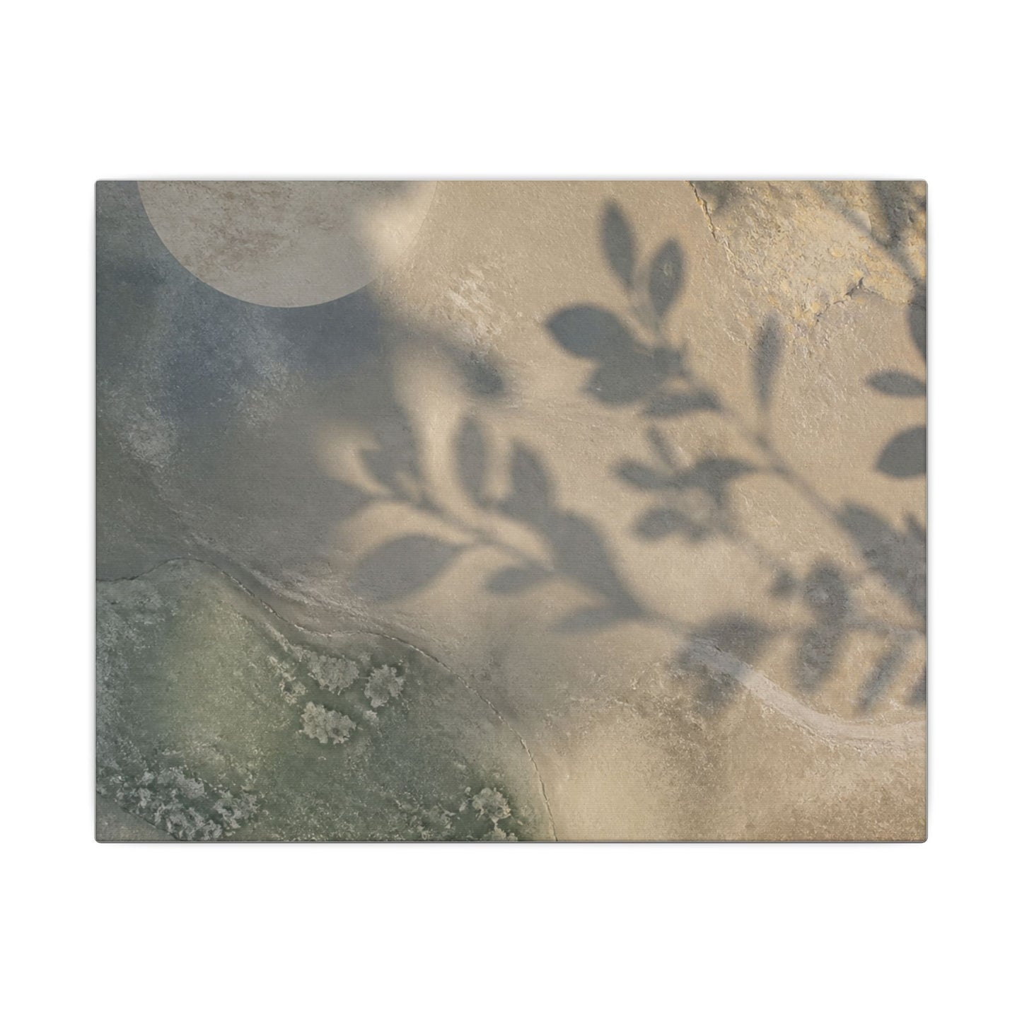 Japandi Shadow Play in Moonlight | Texture Canvas Art