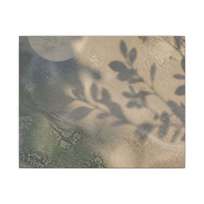 Japandi Shadow Play in Moonlight | Texture Canvas Art