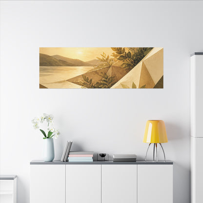 Golden Hour Paper Fold Canvas Art - Japandi Ma