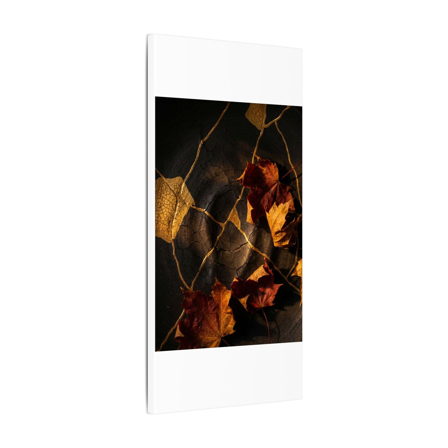 Resilient Shadow Play Canvas Art - Crackle Gold Kintsugi