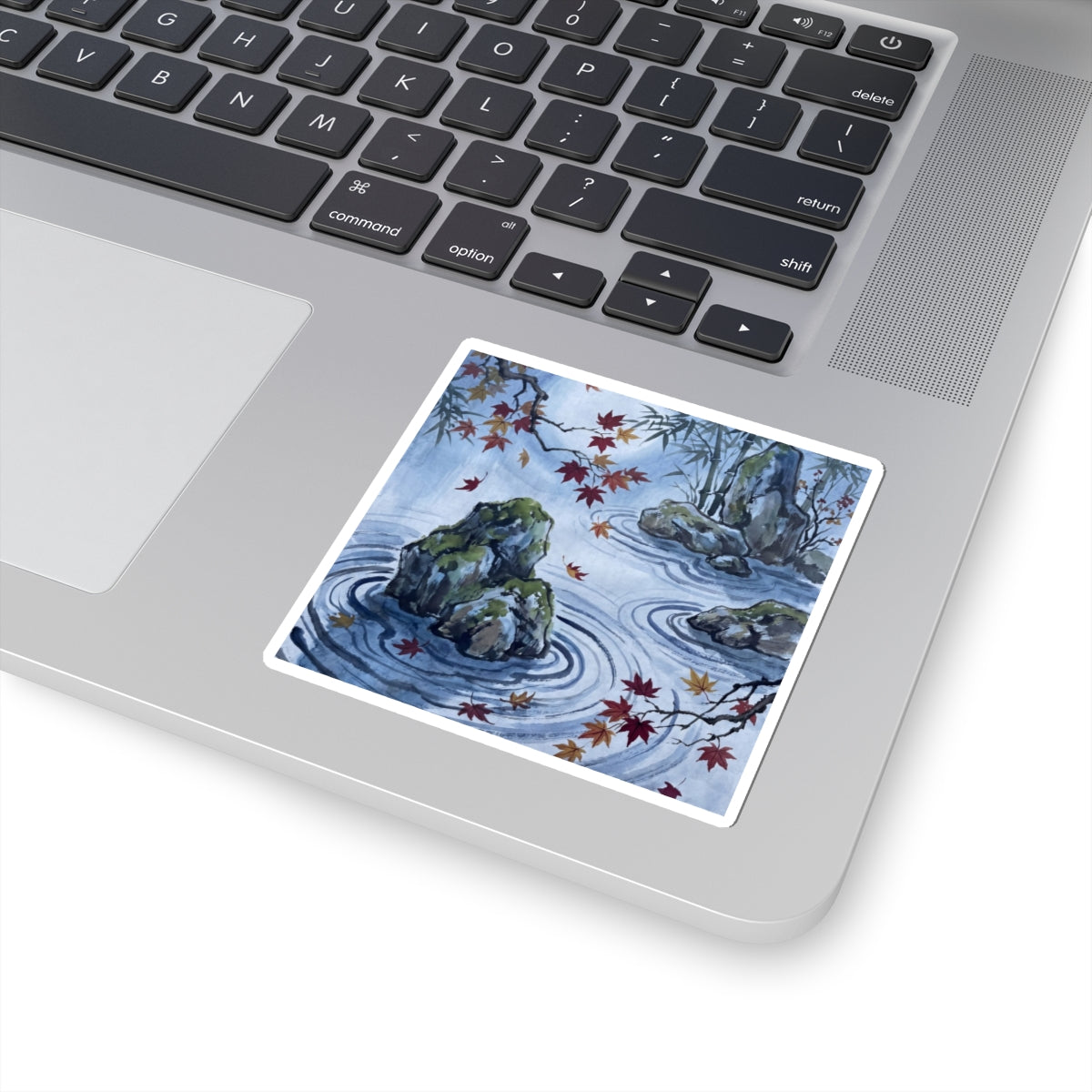 Serene Rock Garden Sticker - Sumi E Zen Art Print