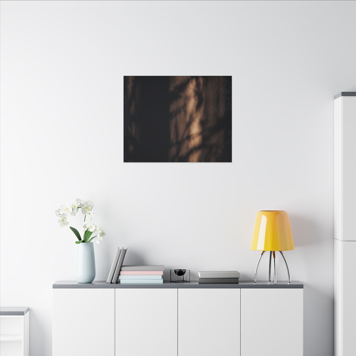 Winter Shadow Play Moody Minimal Canvas Art | Luxurious Decor