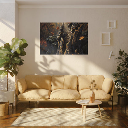 Pine Tree Autumn Canvas Art | Kintsugi Beautiful Design