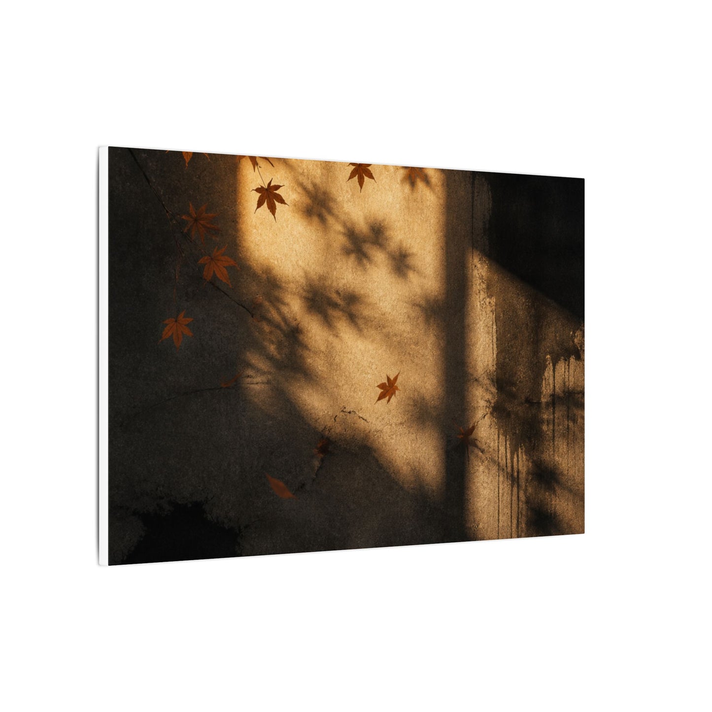 Shadow Play Canvas Art | Autumn Dark Japandi Charcoal Ink Art