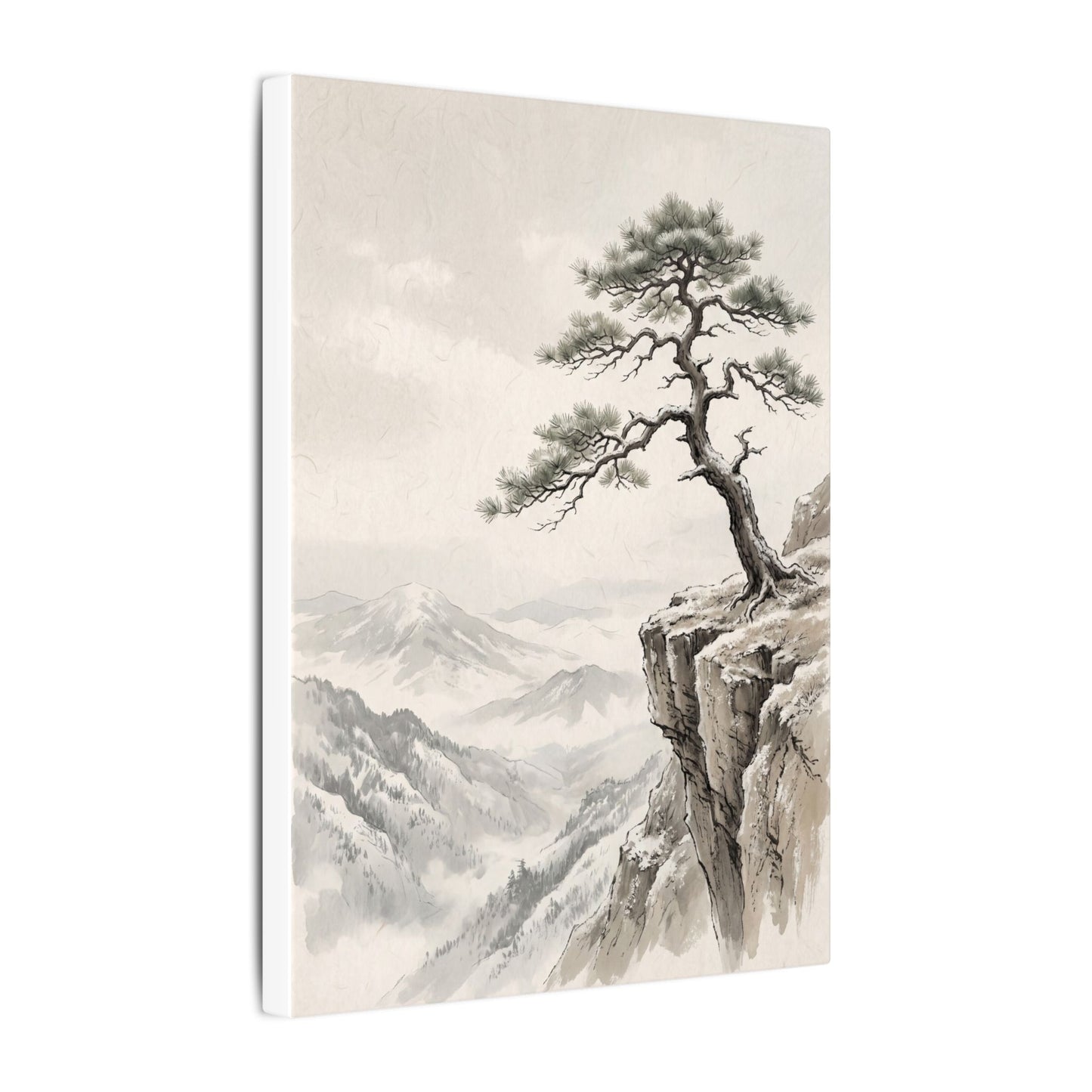 Seijaku Pine Tree Canvas Art - Japandi Japanese Pattern