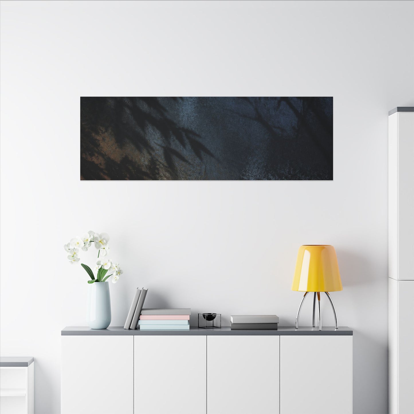Kanso Shadow Play Canvas Art - Dark Japandi Shadow Zen