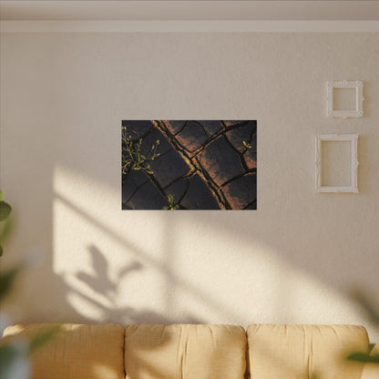 Kintsugi Cracked Earth in Golden Hour | Gold Vein Canvas Art