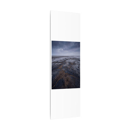 Dark Japandi Cracked Earth in Overcast | Dark Texture Canvas Art