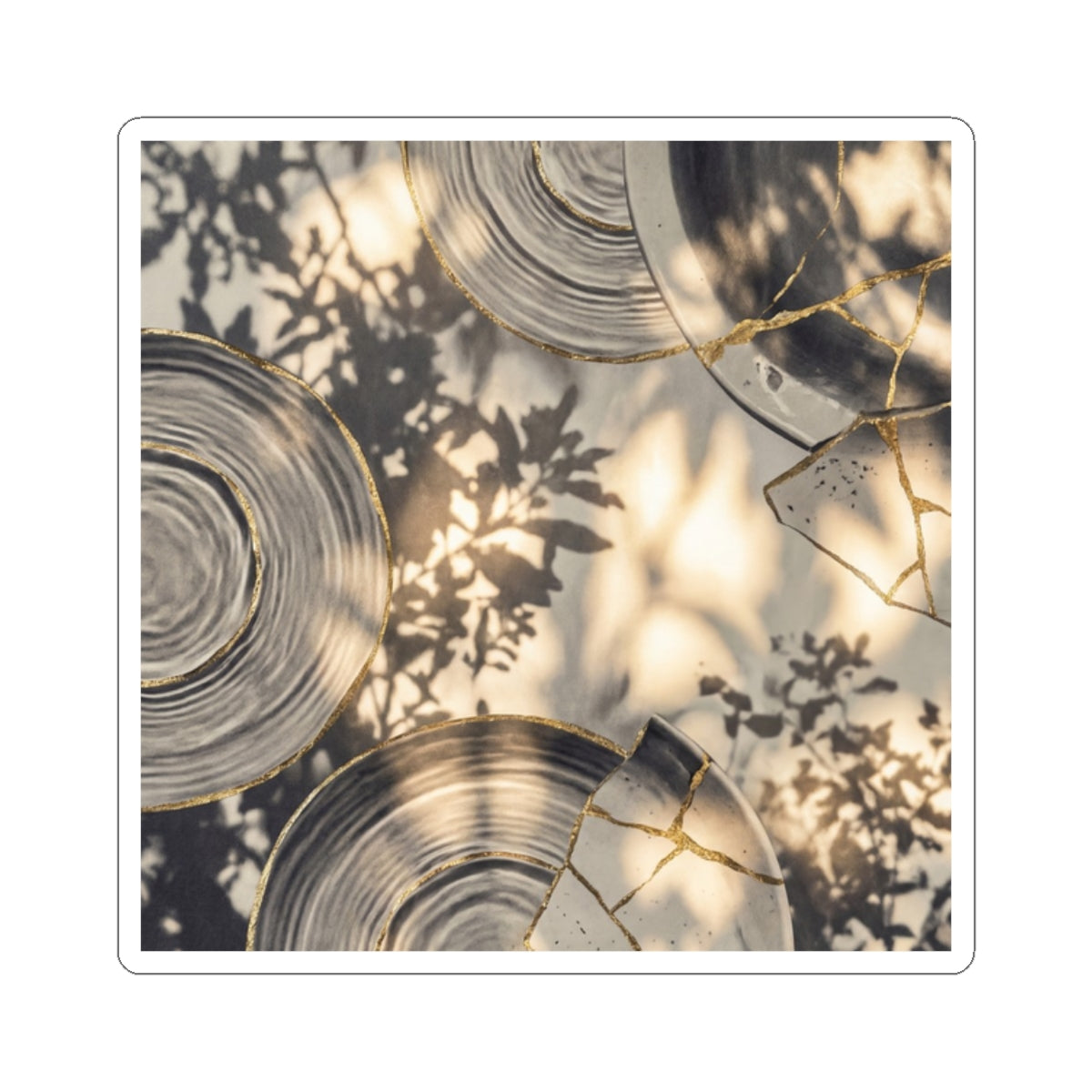 Water Ripple Summer Sticker | Kintsugi Healing Design Art Print