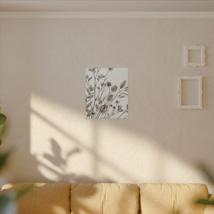 Dried Flowers Canvas Art | Summer Japandi Watercolor Art