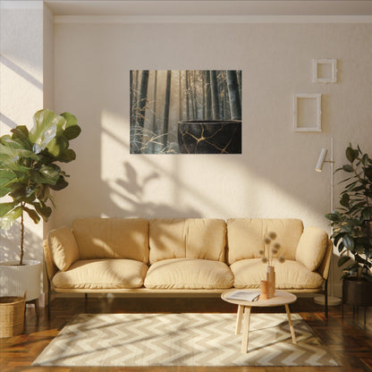Fukinsei Bamboo Grove Canvas Art - Kintsugi Gold Repair