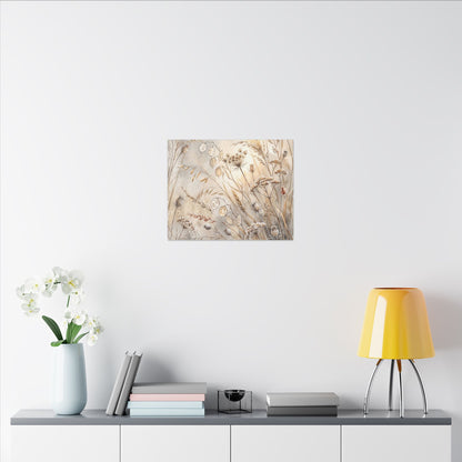 Winter Dried Flowers Watercolor Canvas Art | Warm Decor