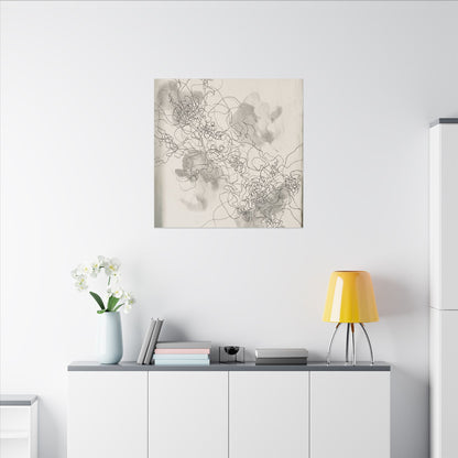Shadow Play Spring Canvas Art | Dark Japandi Sophisticated Design