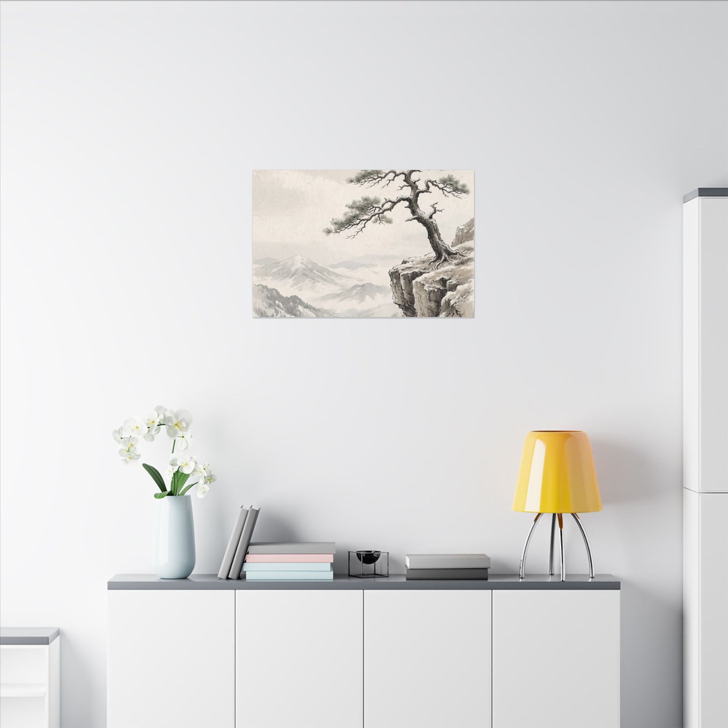 Seijaku Pine Tree Canvas Art - Japandi Japanese Pattern