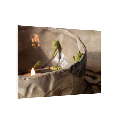 Candlelight Ceramic Bowl Canvas Art - Japandi Ma