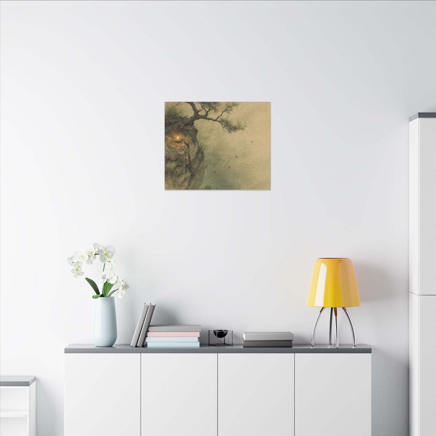 Spring Pine Tree Minimal Line Canvas Art | Earthy Decor