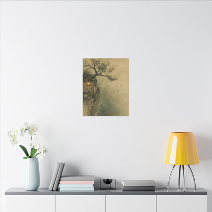 Spring Pine Tree Minimal Line Canvas Art | Earthy Decor