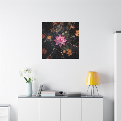 Ma Lotus Flower Canvas Art - Kintsugi Gold Vein