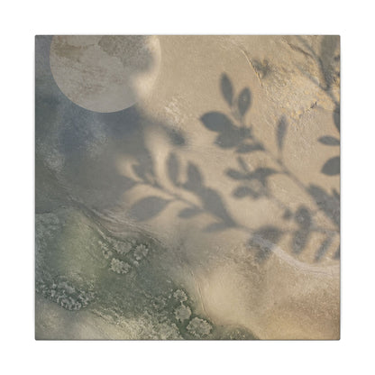 Japandi Shadow Play in Moonlight | Texture Canvas Art
